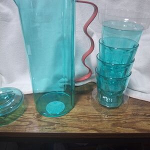 Aqua Pitcher and Tumbler Set